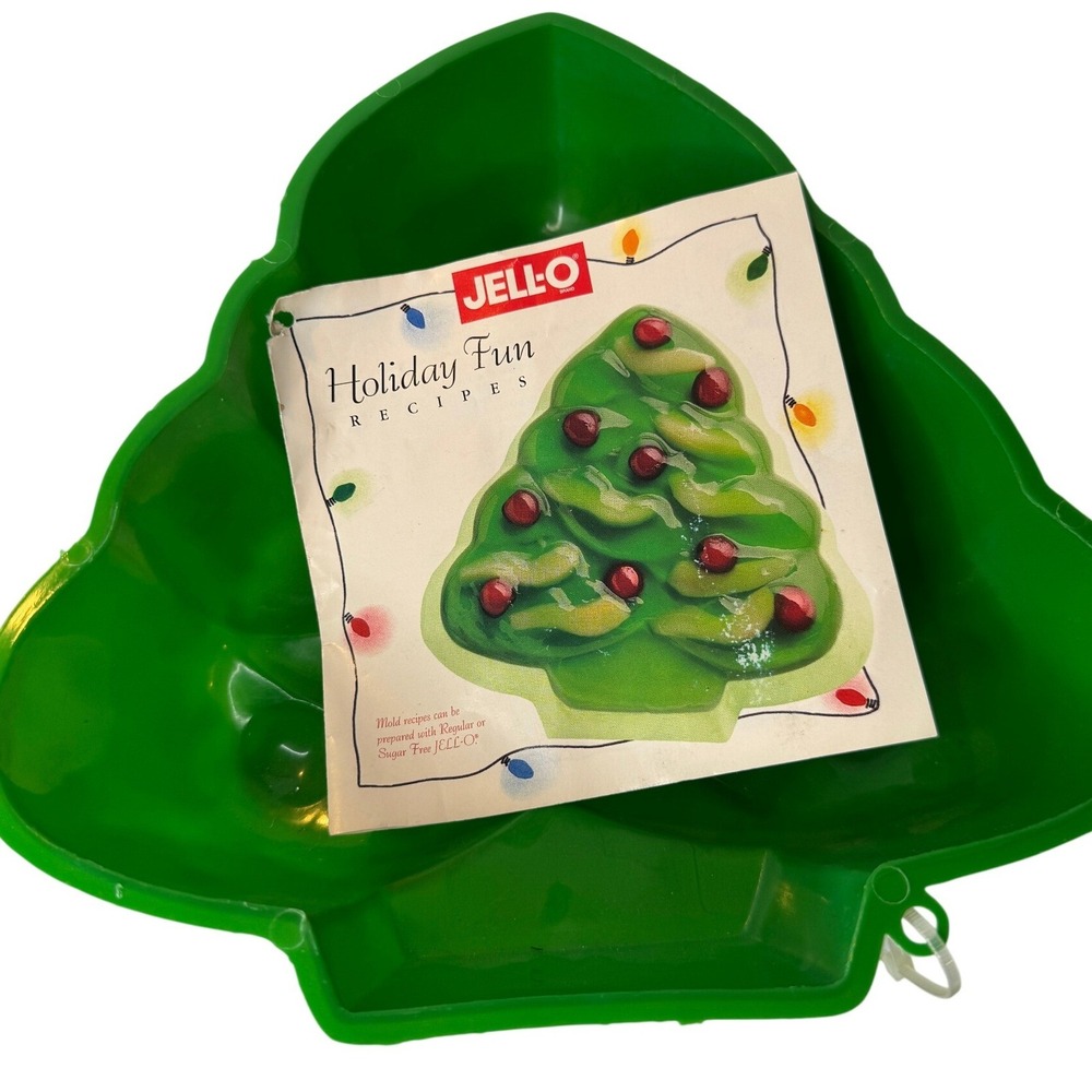 Vintage‎ Jello Christmas Tree Mold With Original Holiday Fun Recipes Pamphlet